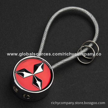 Metal keychain with car brands logo